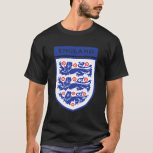Englands fotbollslag Tre Heraldic Lejon Sheild T Shirt