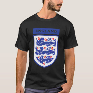 Englands fotbollslag Tre Heraldic Lejon Sheild T Shirt