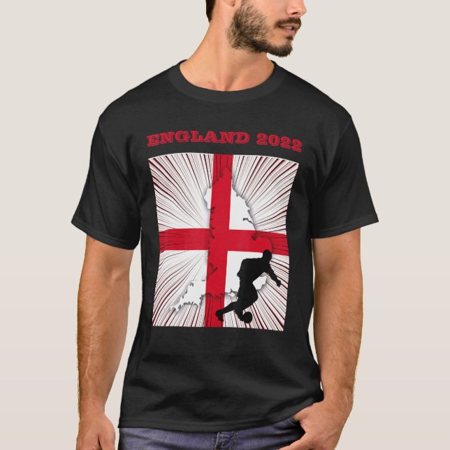 Englands fotbollsspelare i boll, engelska fotbolls t shirt (Framsida)