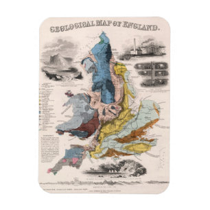 Englands geologiska Karta Magnet
