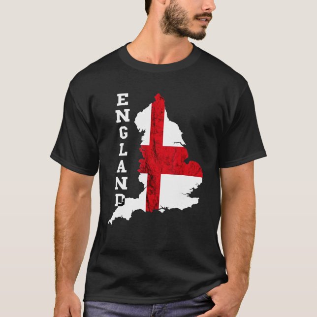 Englands Karta St George's Kor Engelska Flagga Eng T Shirt (Framsida)