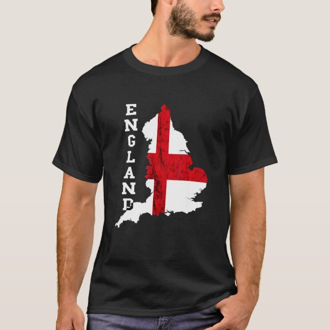 Englands Karta St George's Kor Engelska Flagga Eng T Shirt (Framsida)