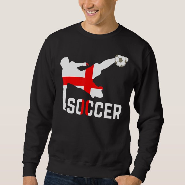 Englands National Soccer Englands Flagga Footb Lång Ärmad Tröja (Framsida)