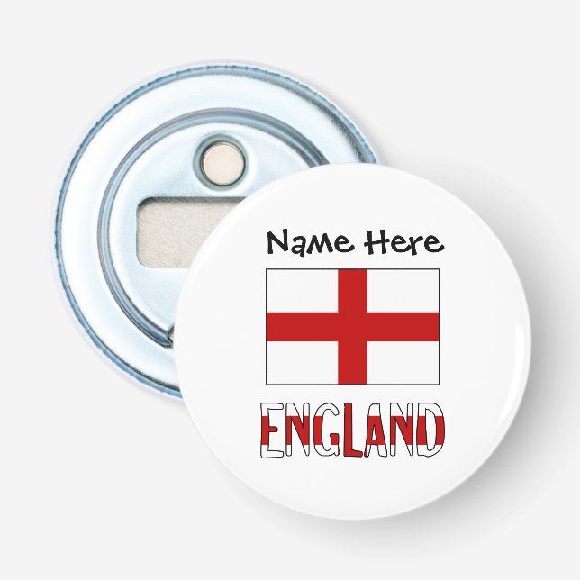 Englands och Englands Flagga Personlig Flasköppnare (Framsidan)