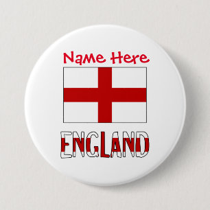 Englands och Englands Flagga Red Personalization R Knapp