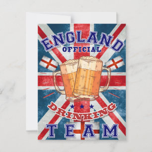 Englands Officiell Drinking Team. Funy öl Vykort