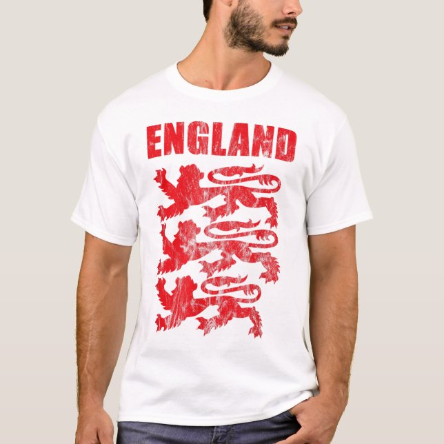 Englands Red Lejon Outfit Gift fotbollsspelare Jer T Shirt (Framsida)