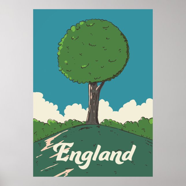 Englands Retro-reseaffisch Poster (Framsidan)