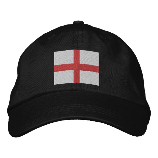 Englands St George Flagga Broderad Keps (Framsida)