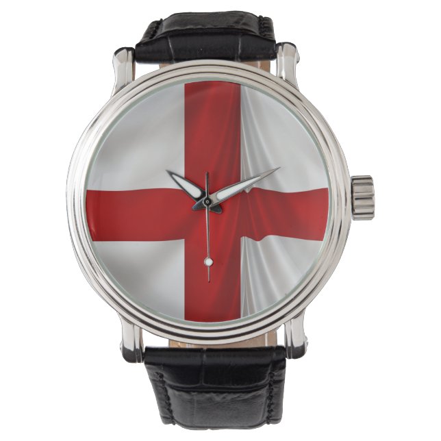 Englands St George Kor Patriotic Flagga Armbandsur (Framsida)
