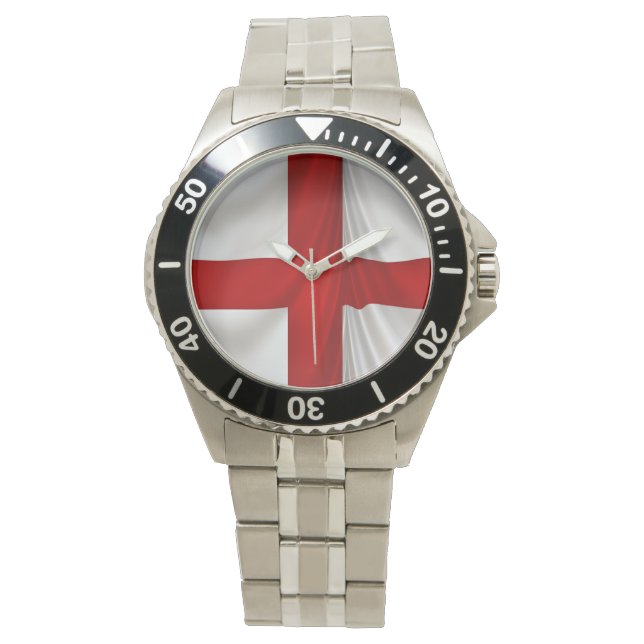 Englands St George Kor Patriotic Flagga Armbandsur (Framsida)
