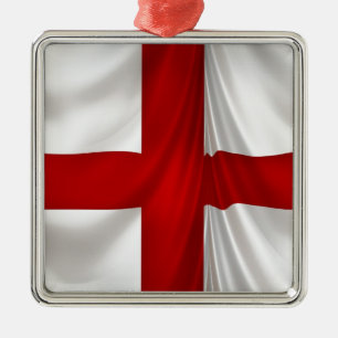 Englands St George Kor Patriotic Flagga Julgransprydnad Metall