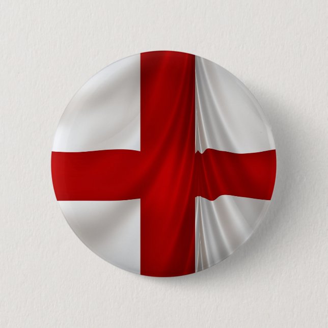 Englands St George Kor Patriotic Flagga Knapp (Framsida)