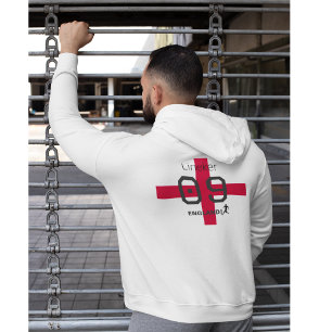 Englands St George-kors Patriotisk Anpassad Namn Hoodie