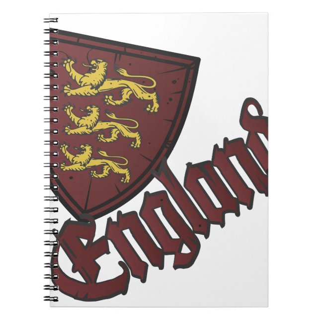 Englands statsvapen anteckningsbok med spiral (Framsidan)
