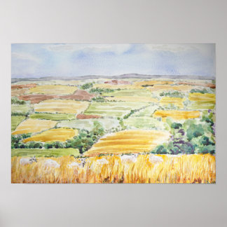 Englands vattenfärgsmålning för Countryside Poster