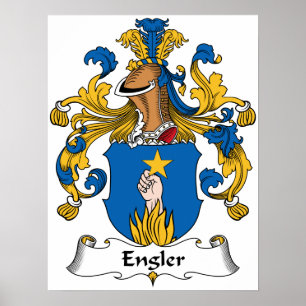 Engler familjvapensköld poster