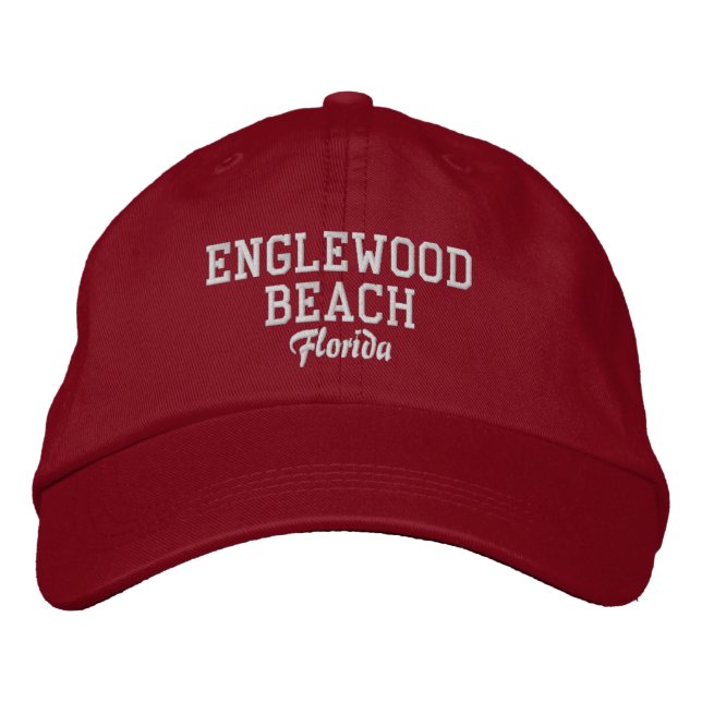 Englewood Beach Florida Embroized Baseball Hat Broderad Keps (Framsida)