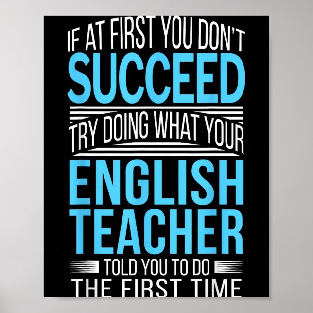 Englieacher If At First You Don't Succeed Funny Sm Poster (Framsidan)
