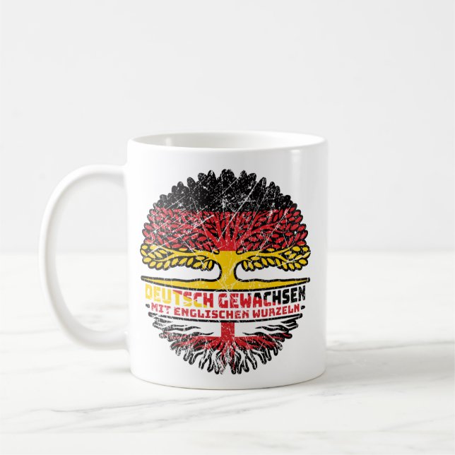 Englisch Deutsch Deutschland Baum Wurzel Kaffemugg (Vänster)