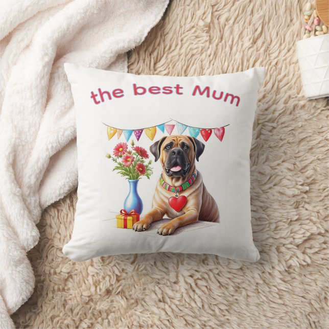Englische Dogge Mastiff best Mum Muttertag Kudde (Filt)