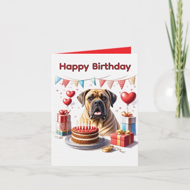 Englische Dogge Mastiff Birthday  Helgkort (Framsida)