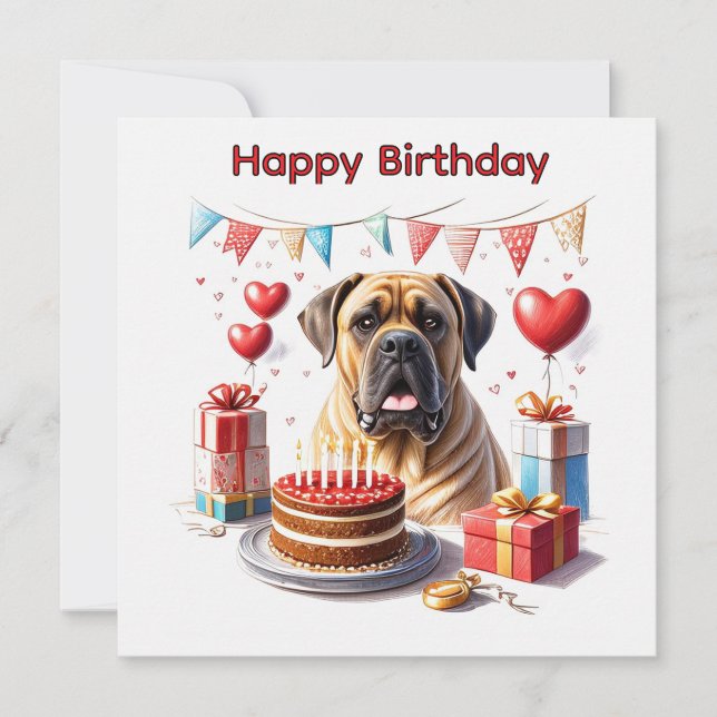 Englische Dogge Mastiff Birthday  Julkort (Framsida)