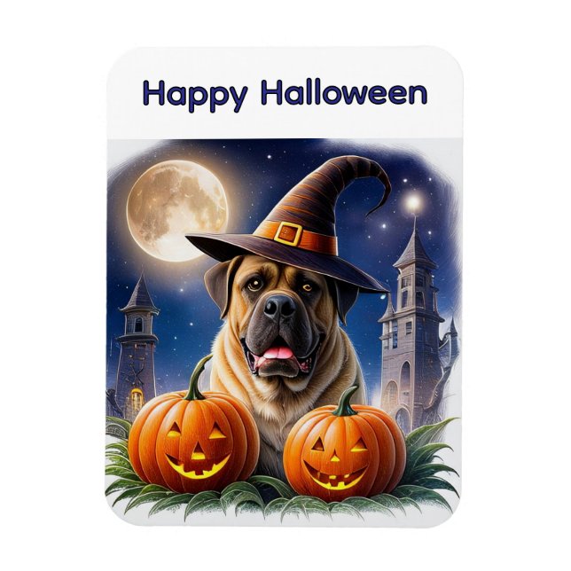 Englische Dogge Mastiff Halloween  Magnet (Vertikal)