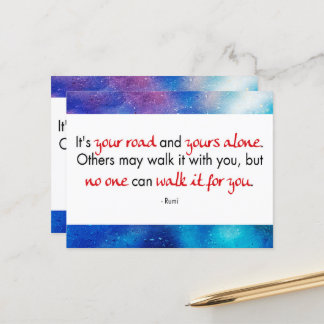Englisches Zitat von Rumi - Es ist Ihre Straße Mit Vykort