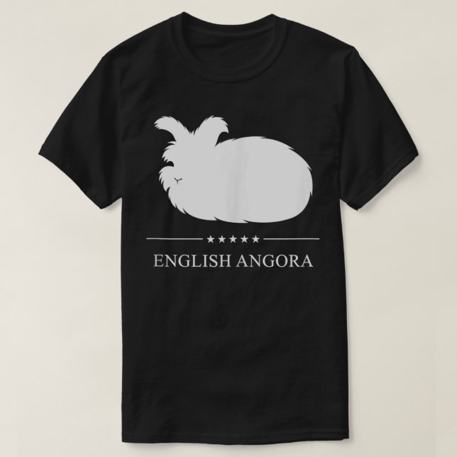 English Angora Rabbit White Silhouette  T Shirt (Design framsida)