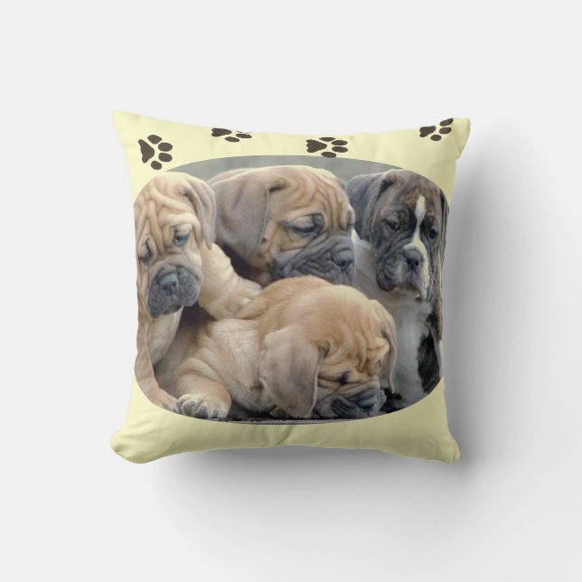 "English Bull Dog Puppies" Kudde (Framsida)