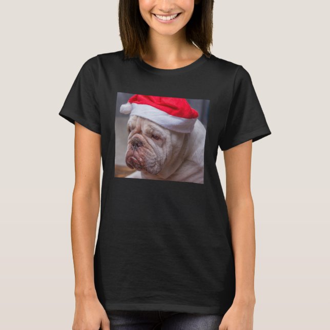 English Bulldog Christmas Light Christmas Ugly Swe T Shirt (Framsida)