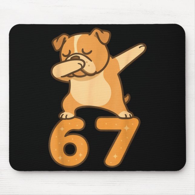 English Bulldog Dog 67 Meme Six Seven Funny Dabbin Musmatta (Framsidan)