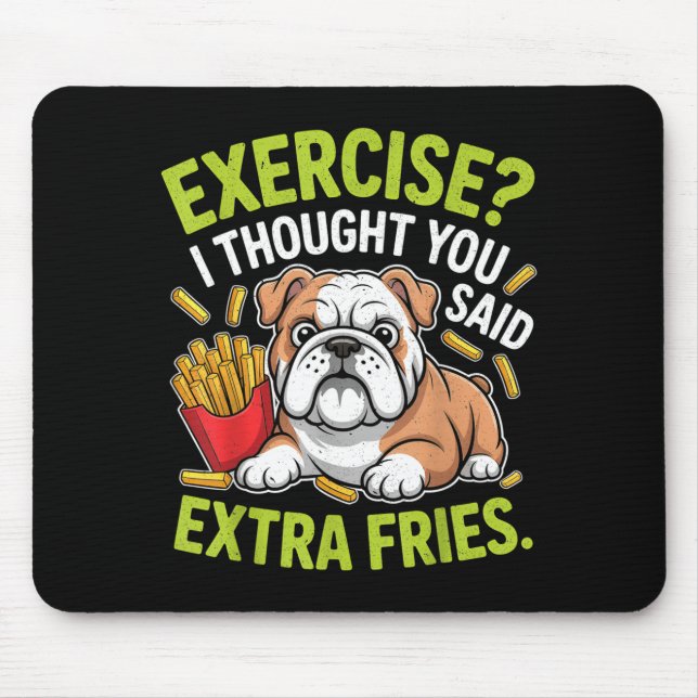 English Bulldog Exercise, Extra Fries Funny  Musmatta (Framsidan)
