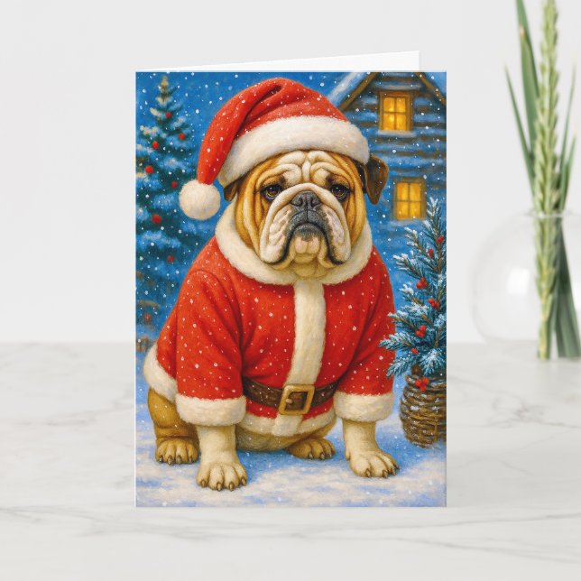 English Bulldog Holiday Card Helgkort (Framsida)