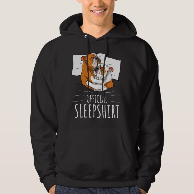 English Bulldog Official Sleep  Hoodie (Framsida)