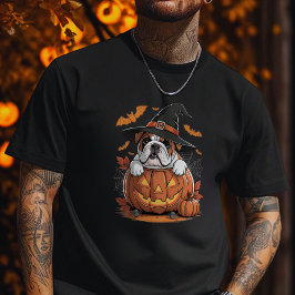 English Bulldog Pumpkin Halloween Thanksgiving T Shirt