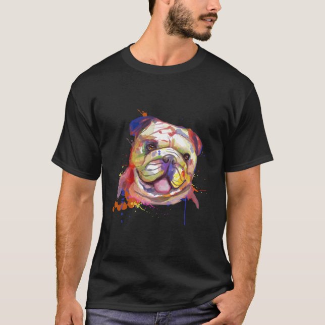 English Bulldog Splash T Shirt (Framsida)