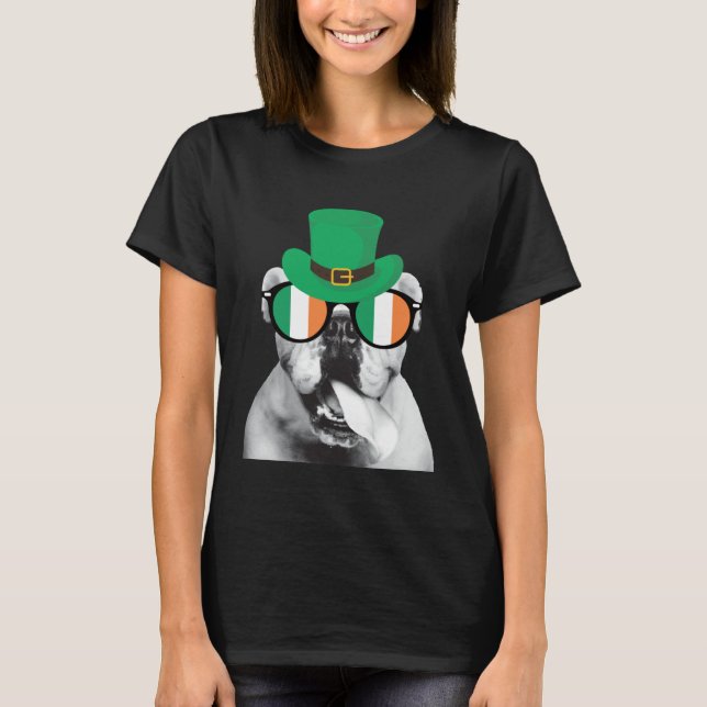 English Bulldog St Patrick s Day  for Bulldog T Shirt (Framsida)