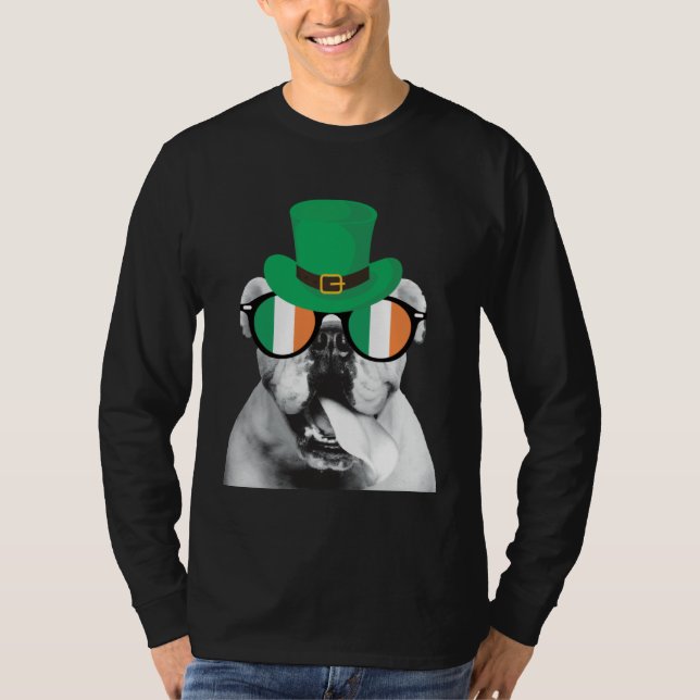 English Bulldog St Patrick s Day  for Bulldog T Shirt (Framsida)