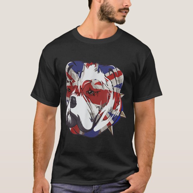 English Bulldog Union Jack - Funny Bull Dog T Shirt (Framsida)