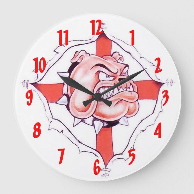 English Bulldog Wall Clock Stor Klocka (Framsida)