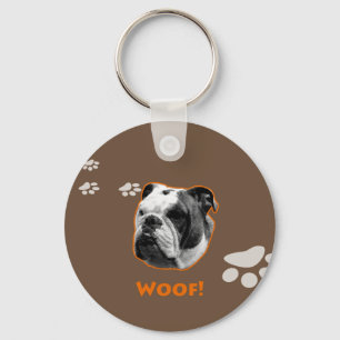 English Bulldog Woof Nyckelring