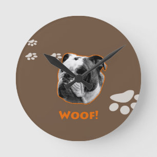 English Bulldog Woof Rund Klocka