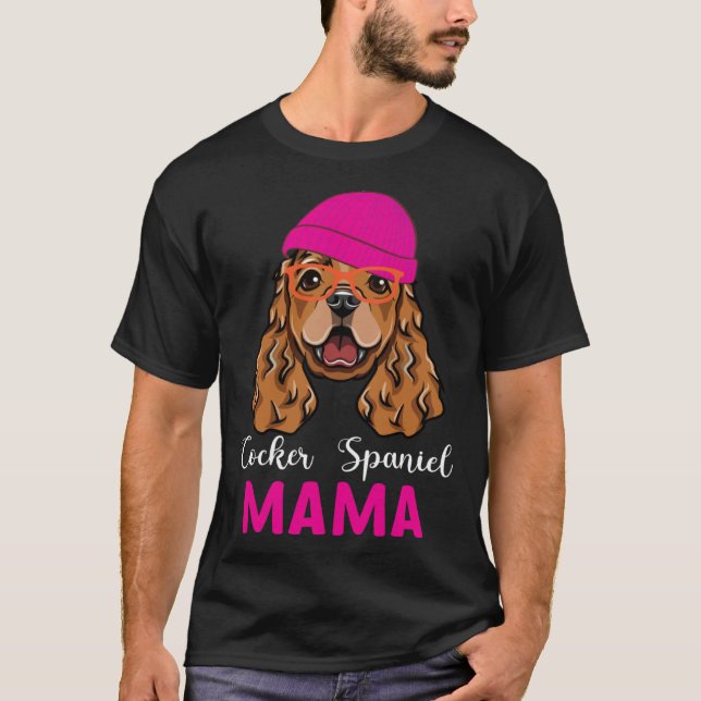 English Cocker Spaniel dog owner mother glasses an T Shirt (Framsida)
