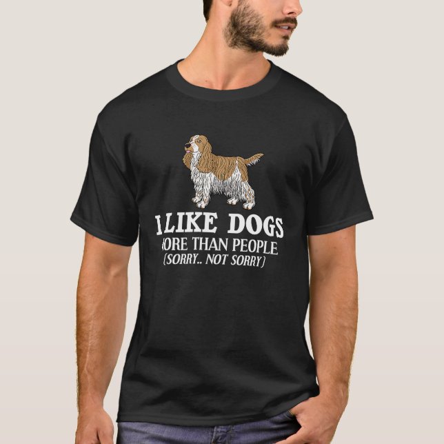 English Cocker Spaniel Dog Puppies Owner T Shirt (Framsida)
