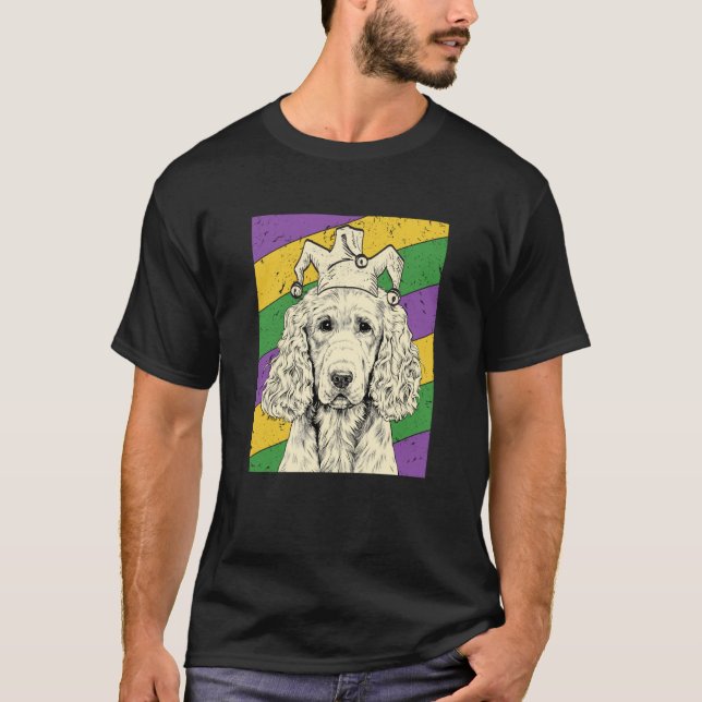 English Cocker Spaniel Jester Mardi Gras Dog Mom D T Shirt (Framsida)