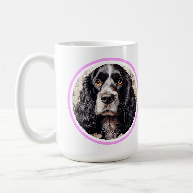 English Cocker Spaniel minimal modern Coffee Mug Kaffemugg (Vänster)