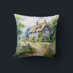 English Cottage Kudde<br><div class="desc">A Watercolour English cottage with garden</div>