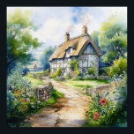 English Cottage Poster<br><div class="desc">A Watercolour English cottage with garden</div>
